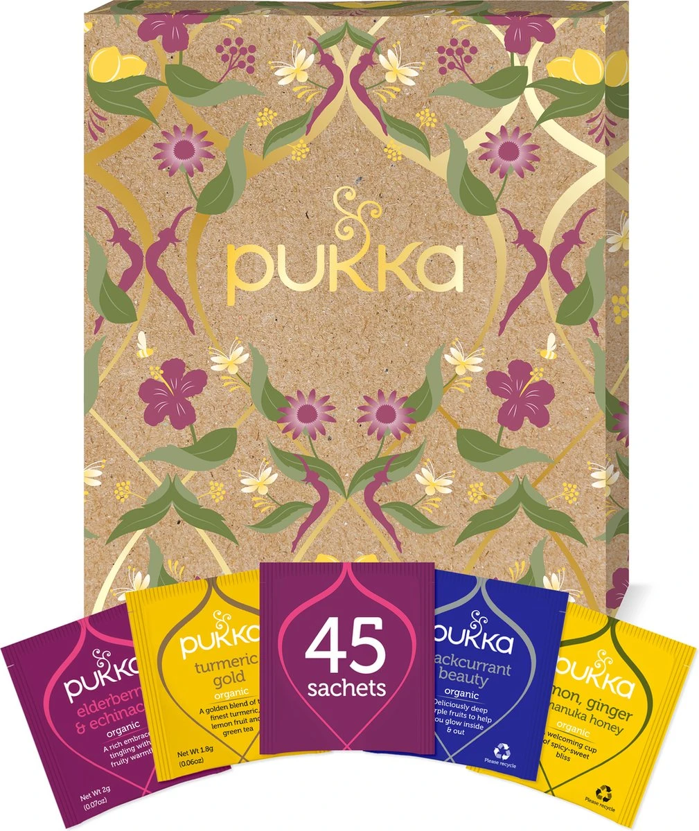 Pukka Support Kruidenthee Geschenkdoos - 5 Blends Biologische Kruidenthee, Ook Leuk Als Verjaardagscadeau - 45 Zakjes - Theedoos - GB-BIO-05 - Afbeelding 3