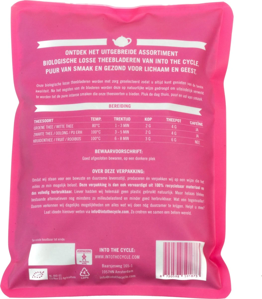 Into The Cycle Kruidenthee - Brandnetel Thee Biologisch - Losse Thee - 50 Gram Zak - Afbeelding 2