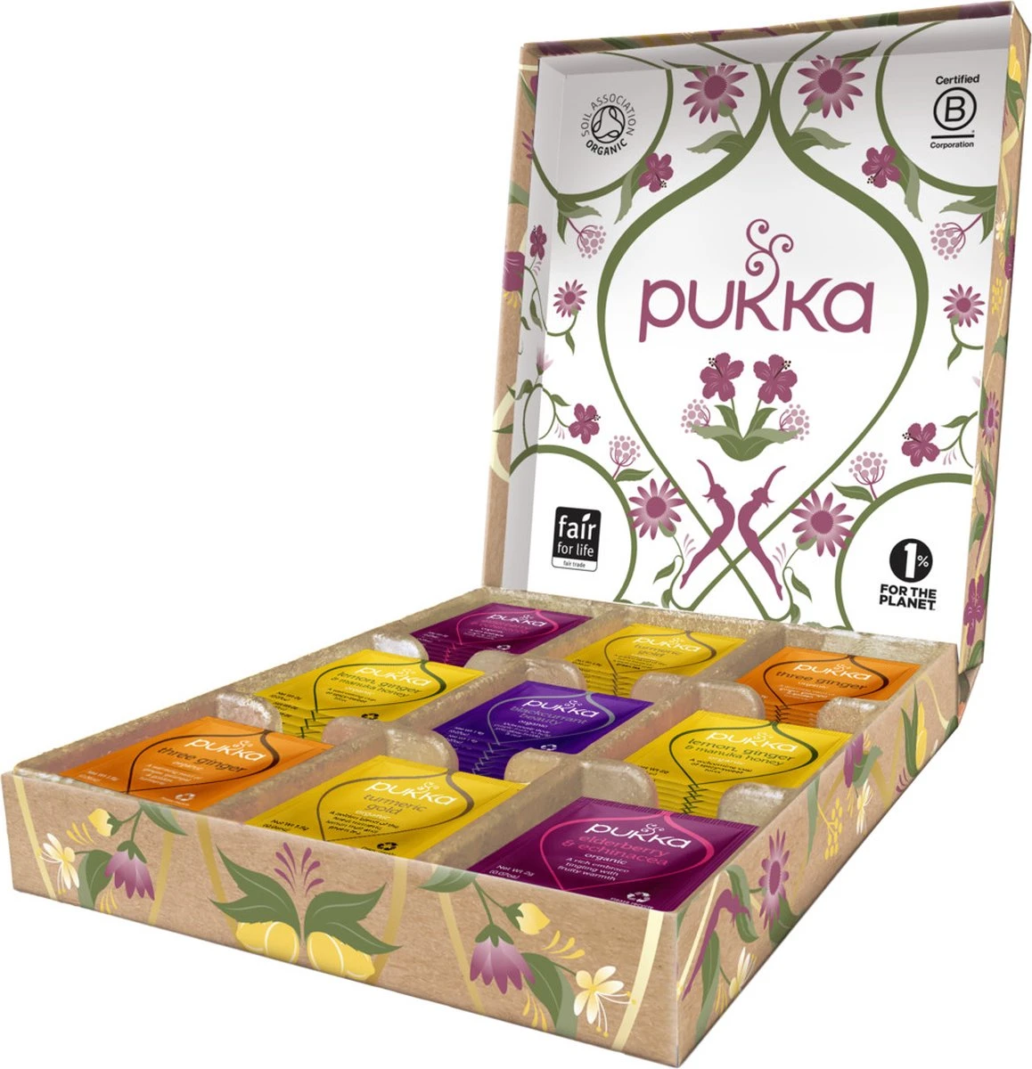 Pukka Support Kruidenthee Geschenkdoos - 5 Blends Biologische Kruidenthee, Ook Leuk Als Verjaardagscadeau - 45 Zakjes - Theedoos - GB-BIO-05