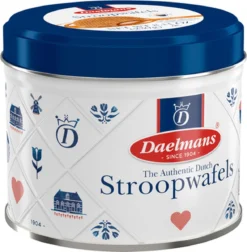 Daelmans Stroopwafels In Delfts Blauw Blik - 230 Gram Per Blik - 8 Stroopwafels Per Blik
