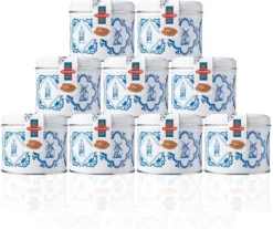Daelmans Stroopwafels In Delfts Blauw Blik - Doos Met 9 Blikken - 230 Gram Per Blik - 8 Stroopwafels Per Blik (72 Koeken)