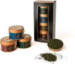 Soolong Japan Nr30 Cadeau Of Proefpakket Met 4 Luxe Japanse Theeen - Exclusieve Fukamushicha, Genmaicha Matcha Satsuki En Sencha - Als Relatiegeschenk, Proeverij Of Valentijnsdag - Assortiment 4stuks