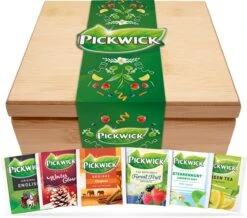 Pickwick Bamboe Houten Theedoos - Geschenkset - 60 Theezakjes