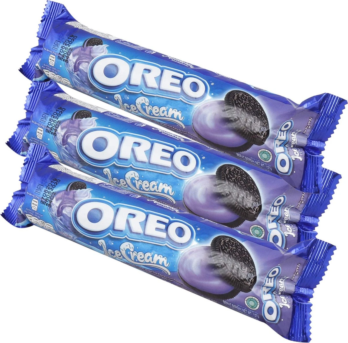 Oreo - Blue Berry Ice Cream - 3-Pack - 3 Stuks Van 133 Gram - Buitenlands Eten - Koek - Afbeelding 2