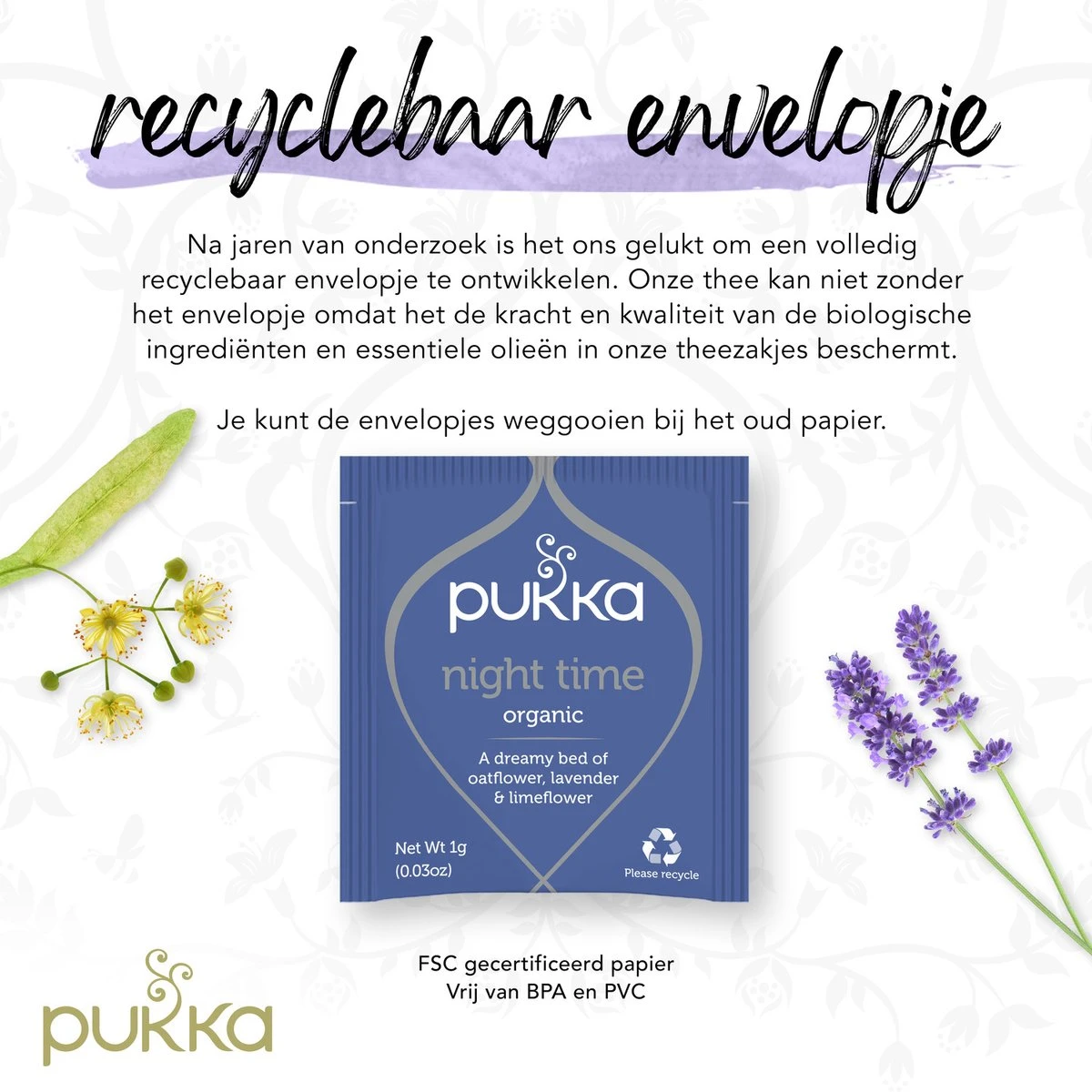 Pukka Night Time Thee, Met Haver, Kamille En Lavendel - 4 X 20 Zakjes - GB-BIO-05 - Afbeelding 3