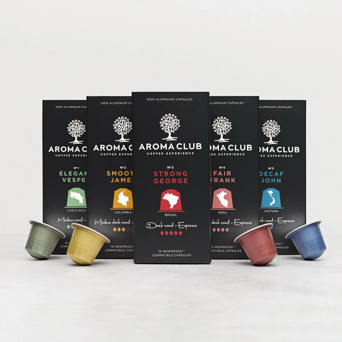 Aroma Club - Nespresso Compatible Capsules (120 St.) - No. 2 Smooth James - Intensiteit 3/5 - Espresso & Lungo - 100% Aluminium Koffiecups - Afbeelding 6