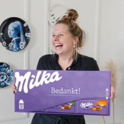 "Bedankt!" - Mega Milka 900 Gram - Chocoladereep Cadeau - Chocolade