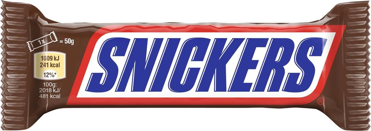 Snickers Single Chocolade Reep - 32 Stuks - In Uitdeeldoos - Afbeelding 3