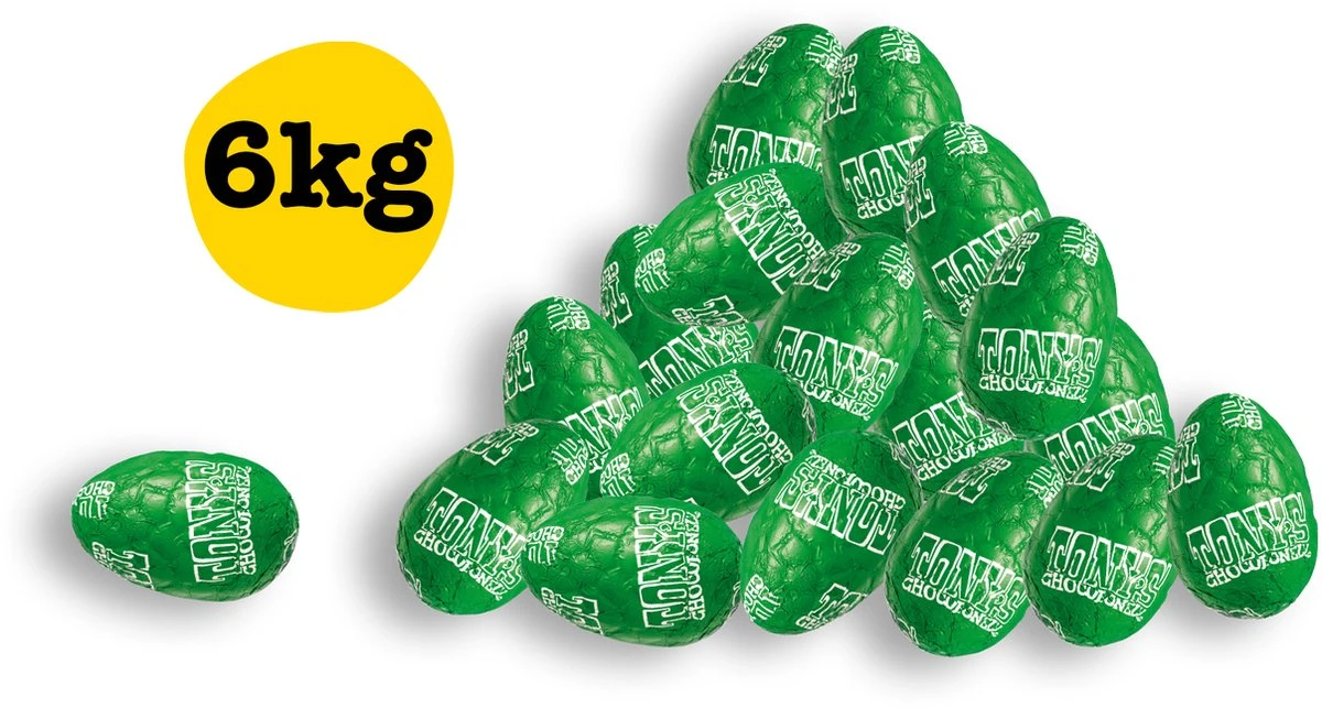 Tony's Chocolonely Melk Chocolade Paaseitjes - Hazelnoot - Bulk Doos Pasen - Chocolade Eitjes - 6 Kilo Paaseieren