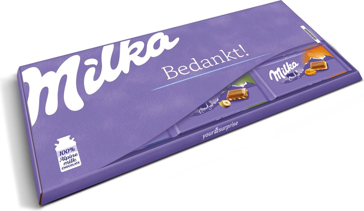 "Bedankt!" - Mega Milka 900 Gram - Chocoladereep Cadeau - Chocolade - Afbeelding 2