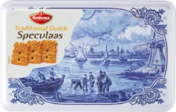 Hellema Speculaas - Met De Fijnste Speculaaskruiden - Volgens Authentiek Recept - Nederlandse Lekkernij - In Een Delftsblauwblik - Traditionele Speculaas - 415 G - Verpakte Koekjes