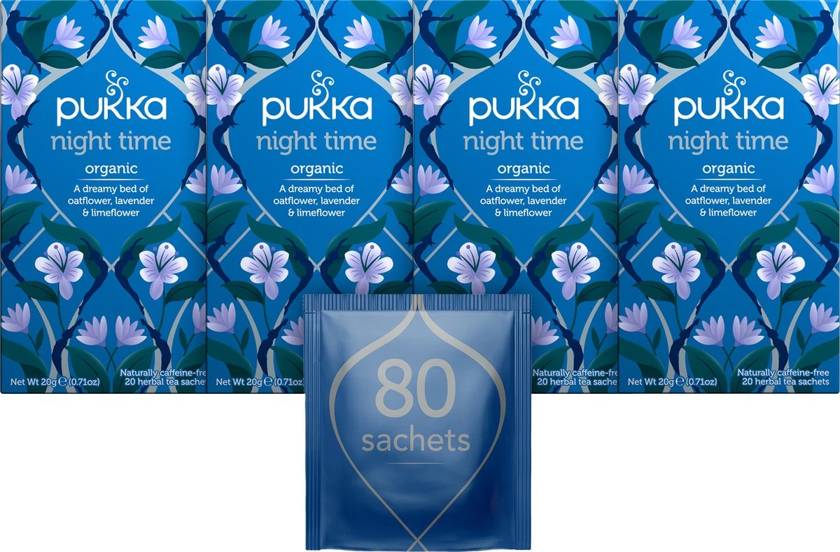 Pukka Night Time Thee, Met Haver, Kamille En Lavendel - 4 X 20 Zakjes - GB-BIO-05