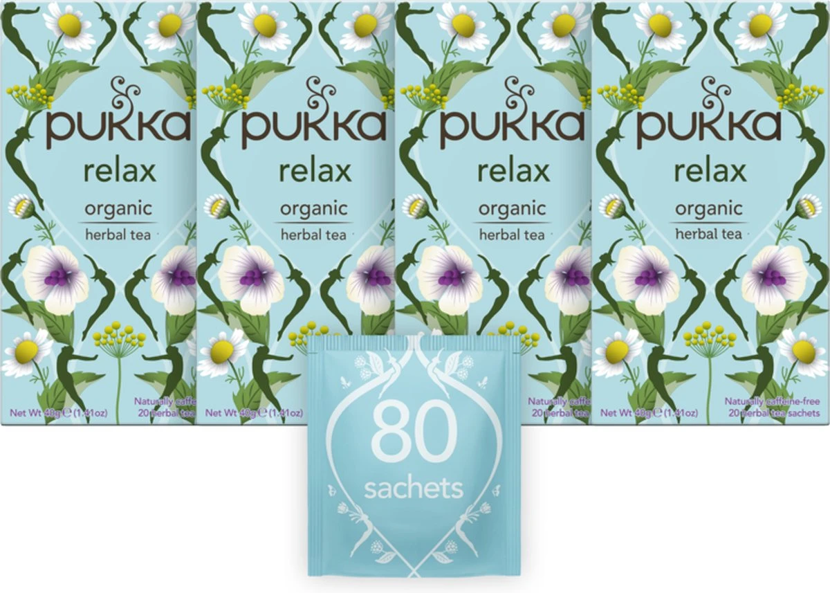Pukka Relax Thee, Met Kamille, Venkel En Gember - 4 X 20 Zakjes - GB-BIO-05