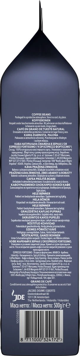 L'OR Espresso Fortissimo Koffiebonen (10) - 4 X 500 Gram - Afbeelding 4