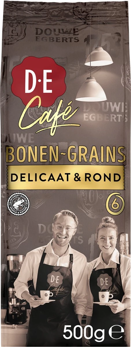 Douwe Egberts D.E Café Delicaat Rond Koffiebonen - Intensiteit 5/9 - 4 X 500 Gram - Afbeelding 2