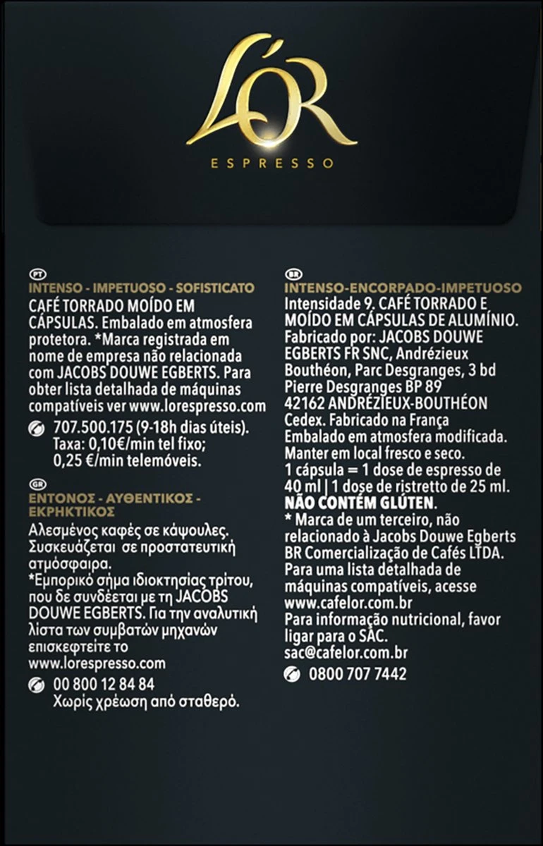 L'OR Espresso Forza Koffiecups - Intensiteit 9/12 - 4 X 40 Capsules - Afbeelding 6