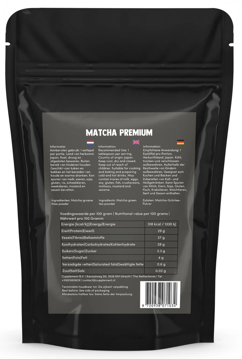 Cupplement | Premium Matcha 90 Gram | Biologisch | Gratis Verzending | Hoogste Kwaliteit Groene Thee Poeder - Afbeelding 2