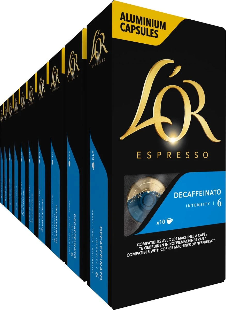 L'OR Espresso Decaffeinato Koffiecups - Intensiteit 6/12 - 10 X 10 Capsules