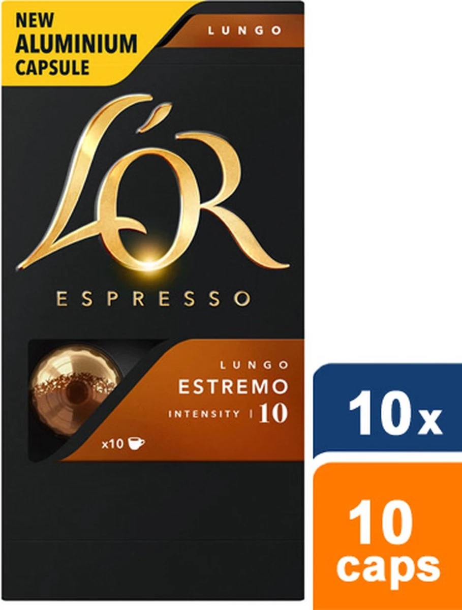 L'OR Lungo Estremo Koffiecups - Intensiteit 10/12 - 10 X 10 Capsules - Afbeelding 12