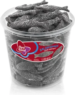 Red Band Zoute Haringen 1 Pot à 100 Stuks - Zacht Snoep - Drop - Zout